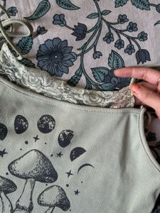 Mushroom Print Tank Top