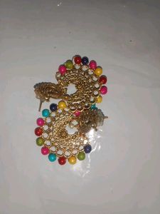 Colorful Beaded Jhumka Earrings