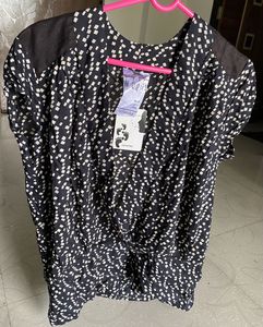 Remanika Black Printed Lenzing Modal Top–Size Xs