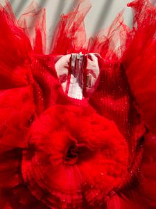 Cherry Red 🍒 ♥️ Frock For Girl