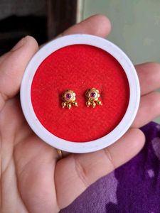 Gold-Plated Floral Stud Earrings