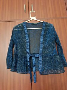Navy Blue Glitter Short Shrug