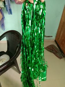 Birthday Foil Curtain Pack Of 3 (2 Green And 1 Red)