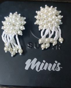 White Pearl Earrings