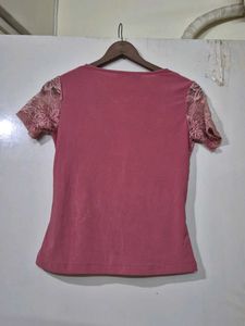 Pink Lace Work Top.