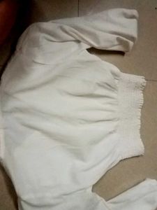 White Smocked Long Sleeve Top With No Damage