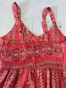 Woman Rose Patterned Sundress