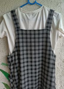 Plaid Overall Dress