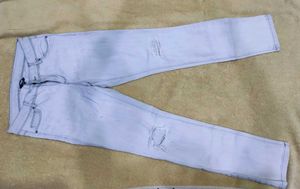 Ripped Jeans Greyish White Color