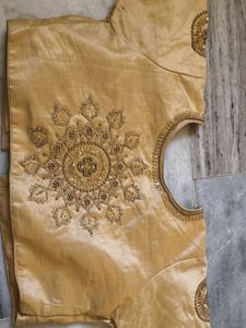 Gold Embellished Saree Blouse