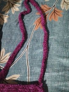 Dark pink Fuzzy knitted Handbag handmade