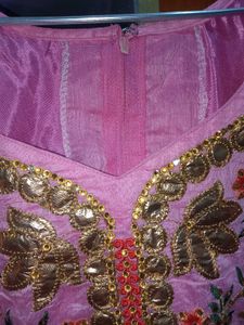 Pink Kurti With Bottom