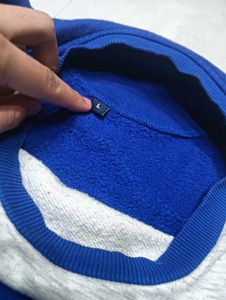 blue colour mens Winter Hoodie Without Cap