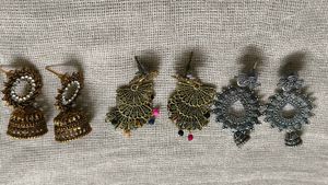 Silver-Tone Jhumka Earrings