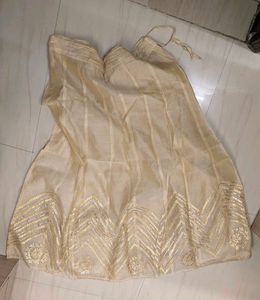 Golden Skirt And Dupatta Set With Gota Work