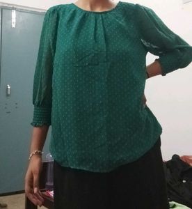 Green Polka Dot Top