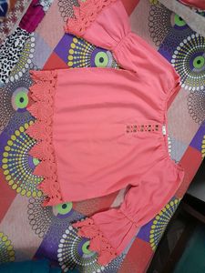 Peach Colour Casual Wear Top