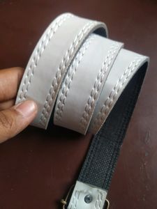 Combo Of Jeans Sling Bag With White Belt