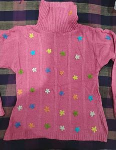 Designed Carrot Color Turtleneck Sweater