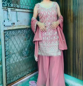 Heavy Embroidery Party Wear Sharara Set