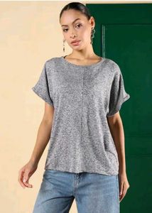 Gray Heathered Short Sleeve Top