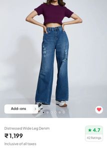 Ripped Wide Leg Jeans