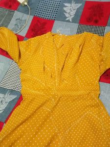 Vintage Mustard Polka Dot Dress