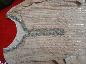 Beautiful Tan Suit Set With Dupatta