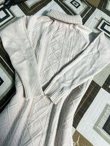 Cable Knit Turtleneck Dress