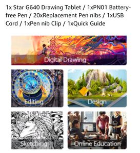 XP-PEN Star G640 Digital Drawing Graphic Pen Tablet ..