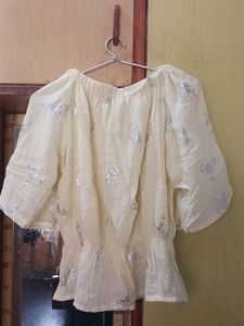 Yellow Bardot Top For Women ❤️🎀🥰
