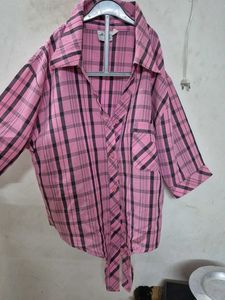 Pink Plaid Shirt