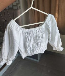 White Puff Sleeve Top