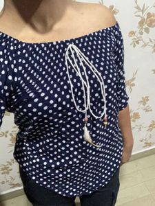 Polka Dot Off-Shoulder Top