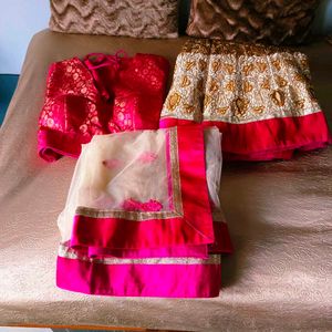 🛍️ Pink Embroidered Heavy Lehenga Choli⭐⭐⭐⭐⭐