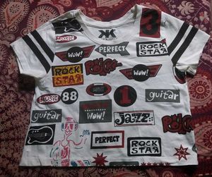 Women White Printed Crop T-shirt