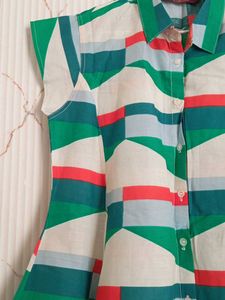 New Geometric Print Tunic Top