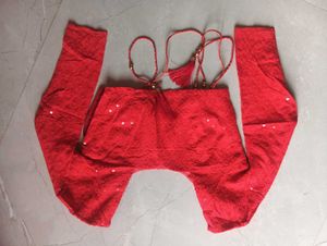 Red Embroidered Lehenga Choli