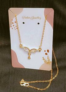 Gold Plated Crystal Pendant Necklace