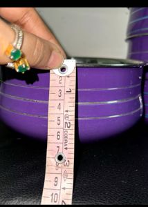 Purple serving Stainless Steel Bowls(Set)