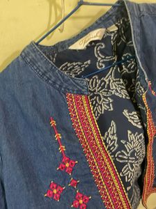 Indowestern Cropped Overcoat | Size S