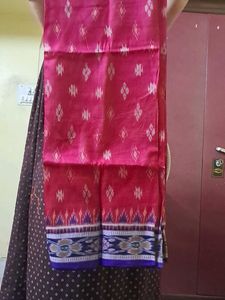 Khandua Pata Pink Saree