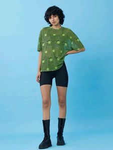 Only Oversized Mesh Smiley Psychedelic Tee