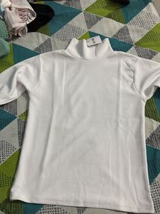 Turtle Neck White Top