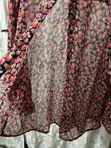 Sheer Floral Print Oversized Shirt