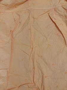 Orange Embroidered Button-Down Shirt(loose Fit)