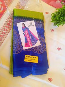 Trending foil print saree double colour