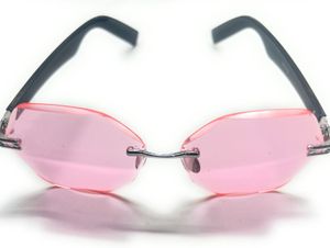 Pink Rimless Sunglasses