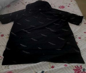 Trendy Black Printed Hoodie