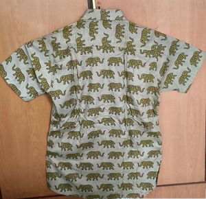 Elephant Print Short Sleeve Shirt